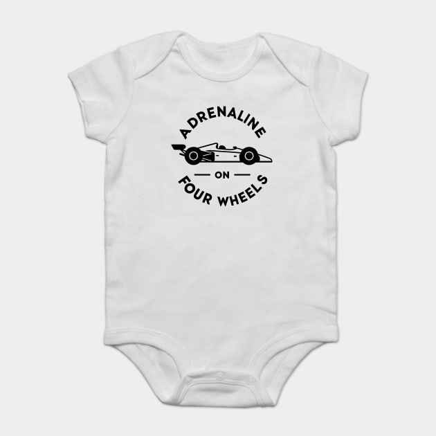 Adrenaline on Four Wheels Baby Bodysuit by Frank Ring